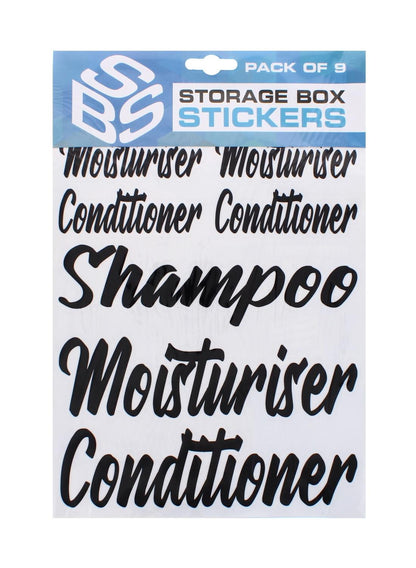 A2Z Storage Box Stickers Assorted 9 Pack Vinyl Organising Labels for Home