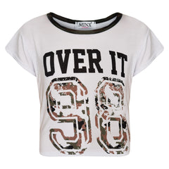 Girls Tops Kids Designer Over It 98 Camouflage Print Crop Top Legging Set 7-13Yr