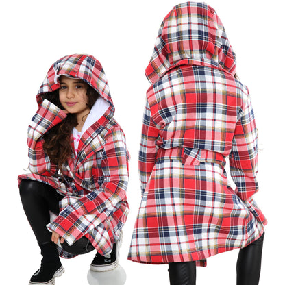 A2Z 4 Kids Parka Jacket Hooded Warm Jacket Oversized Belted Cuffs 5 -13 Years
