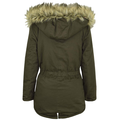 Kids Hooded Jacket Girls Fur Parka School Jackets Outwear Coat 5-13 Years