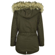 Kids Hooded Jacket Girls Fur Parka School Jackets Outwear Coat 5-13 Years