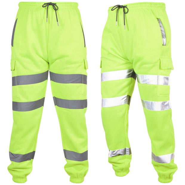 A2Z High Visibility Safe Work Pants Reflective Sweatpants Hi Vis Viz Cargo Joggers Slim Fit Jogging Bottoms Casual Trousers Workout Safety Trouser For Men's Small Medium Large XL 2XL 3XL 4XL - A2Z 4 Kids