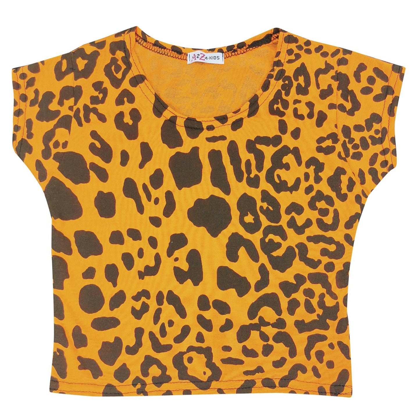 Kids Girls Crop Tops Leopard T-Shirt Tank Top & Tees New Age 5-13 Years