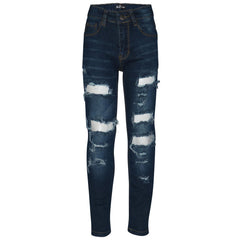 Boys Ripped Denim Jeans Comfortable Stretch Skinny Trousers Trendy Summer Pants