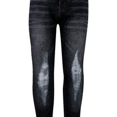 Kids Boys Stretchy Jeans Knee Ripped Denim Skinny Bikers Pants Slim Trouser 5-13