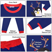 Kids Girls Boys Christmas Pyjamas Children PJs 2 Piece Penguin Set Lounge Suit - A2Z 4 Kids