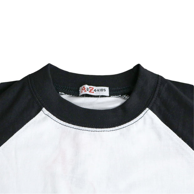 A2Z 4 Kids Raglan Style T Shirt Colour Contrast Black Top Super Soft Comfy Loungewear Dress Up Gifts for Children Girls & Boys Age 5-13 Years - A2Z 4 Kids