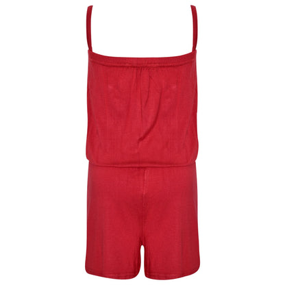 Kids Girls Plain Color Playsuit Trendy Summer All In One Jumpsuit New Age 5-13 Y