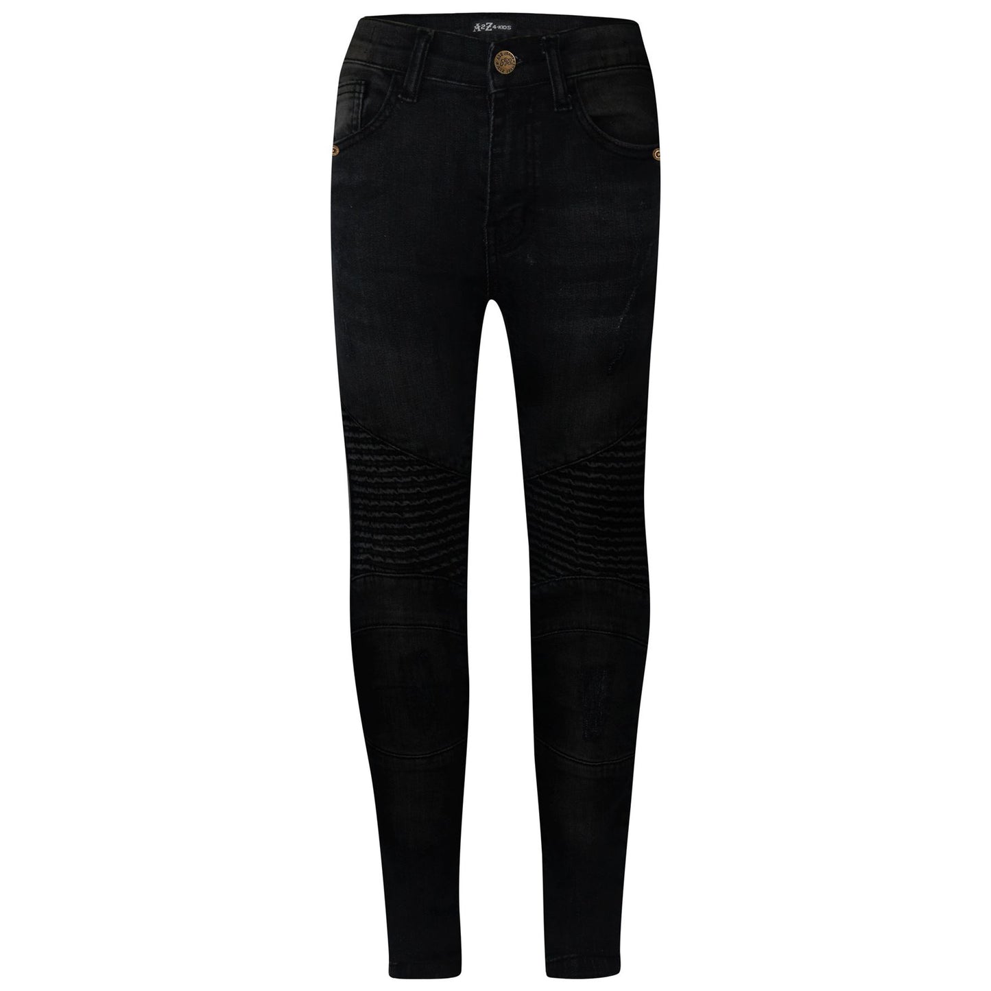 Kids Boys Stretchy Jeans Ripped Drape Panel Denim Pants Trousers New Age 5-13 Yr