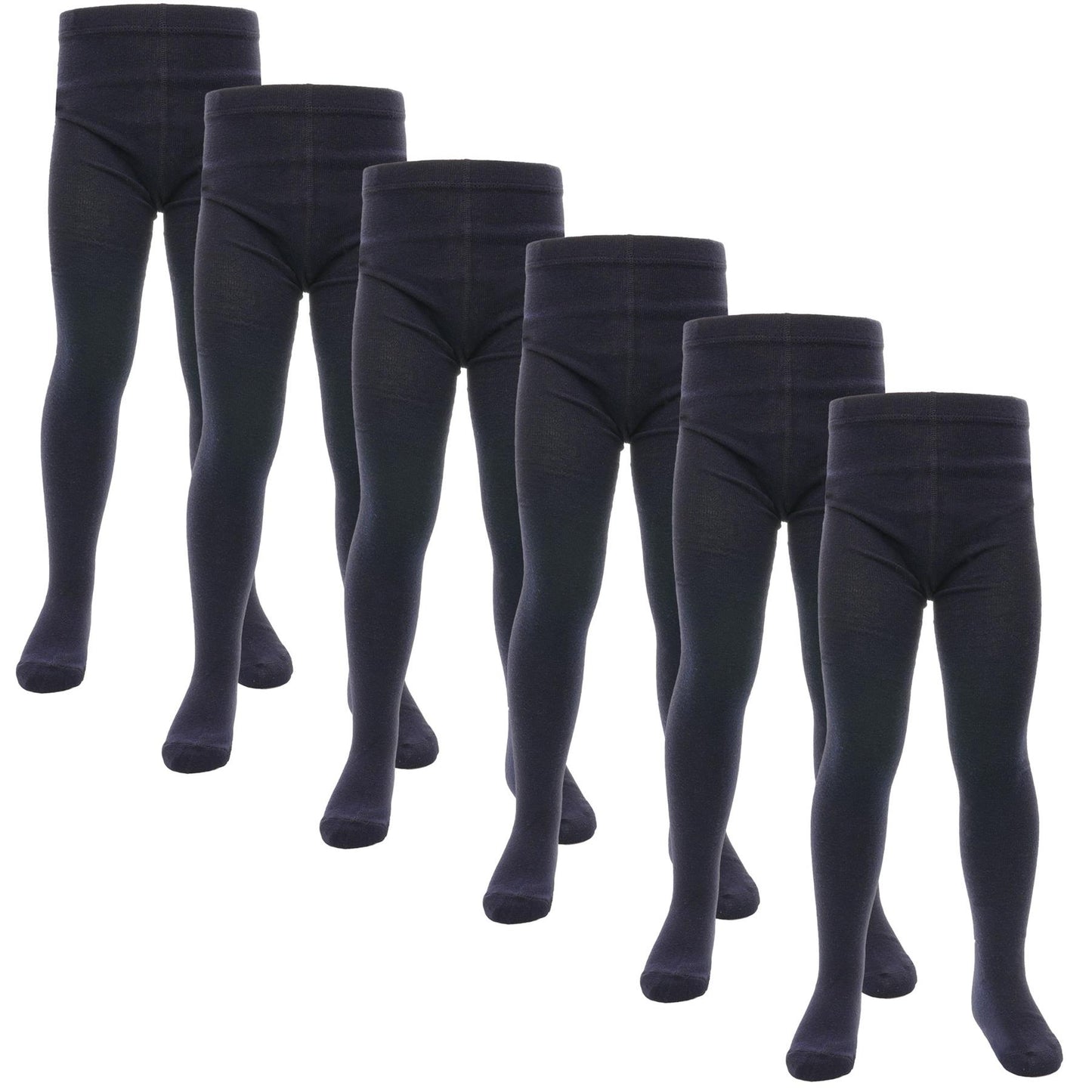 Kids Girls Cotton Rich Uniform School Tights Pack Of 6 Warm Thick Schoolwear