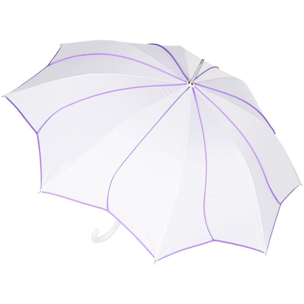 A2Z Wedding Umbrella 46" Auto Open Dome Dual Flower Piping Bride Groom Brolly