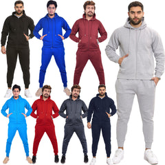Mens Plain Tracksuit Hoodie Sweatpants Casual Gents Gym Exercise Adults Fashion
