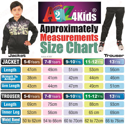 Kids Boys Girls Tracksuit Camouflage Panelled Hooded Top & Bottom Jogging Suits