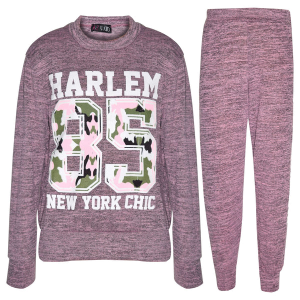 Kids Jogging Suit Girls HARLEM 85 Lounge Suit Tracksuit Hoodie Bottom 7-13 Years