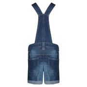 Kids Girls Denim Stretch Dungaree Shorts Jumpsuit Playsuit All In One 7-13 Years