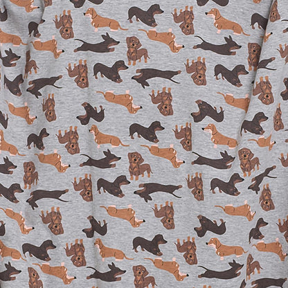A2Z Ladies Sausage Dog Nightie Grey Soft Cotton Jersey Oversized Sleep Dress