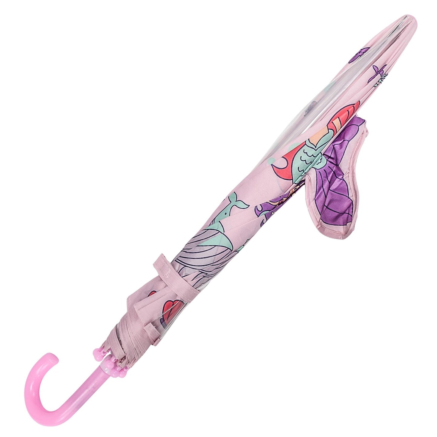 A2Z 4 Kids Girls Stick Umbrella Walking Umbrellas Waterproof Mermaid Brolly 70cm