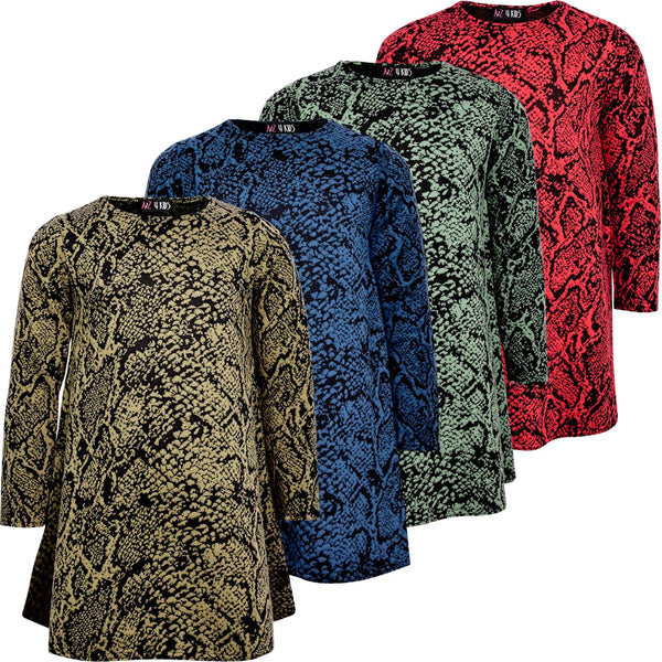 Kids Girls Swing Dress Long Sleeve Snake Flared Party Wear Summer Dresses 5-13