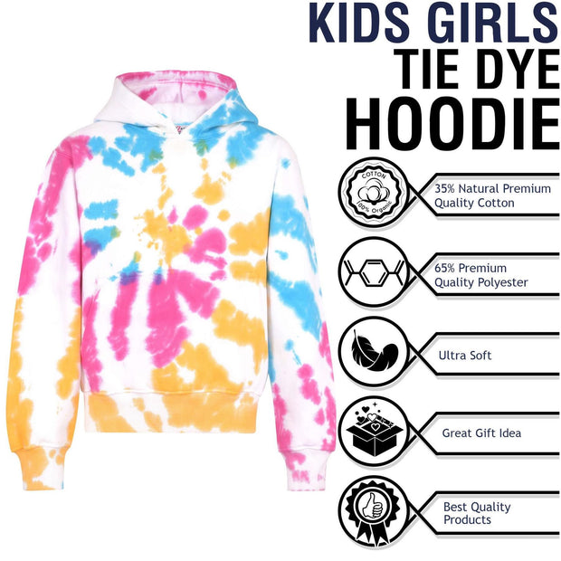 A2Z 4 Kids Girls Sweatshirt Tops Casual Tie Dye Multi Pullover Sweatshirt Fleece Hooded Jumper Coats New Age 5-6, 7-8, 9-10, 11-12 & 13 Years