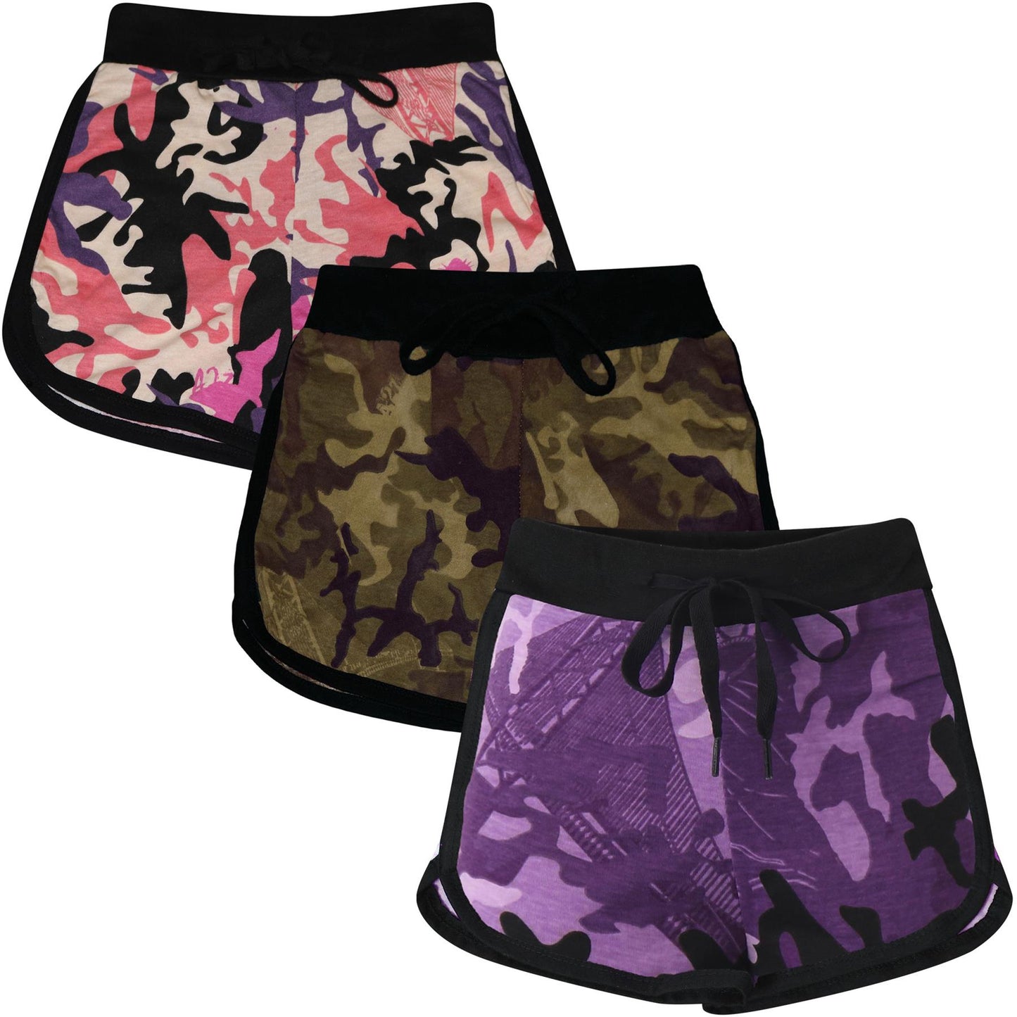 Kids Girls Shorts Contrast Athletic Gym Wear Dance Sports Summer Hot Short Pants