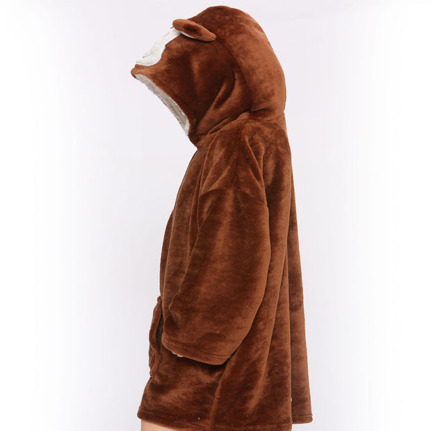 A2Z Unisex Mens Ladies Oversized Kangaroo Pocket Hooded Animal Wearable Blanket