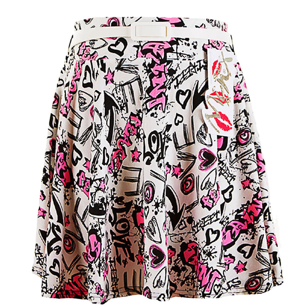 Kids Girls Love Comic Graffiti Print Legging Skater Midi Dress Crop Top Skirt