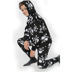 Kids Girls Boys Skull Print Crop Top Legging Skater Dress Halloween Costume 5-13