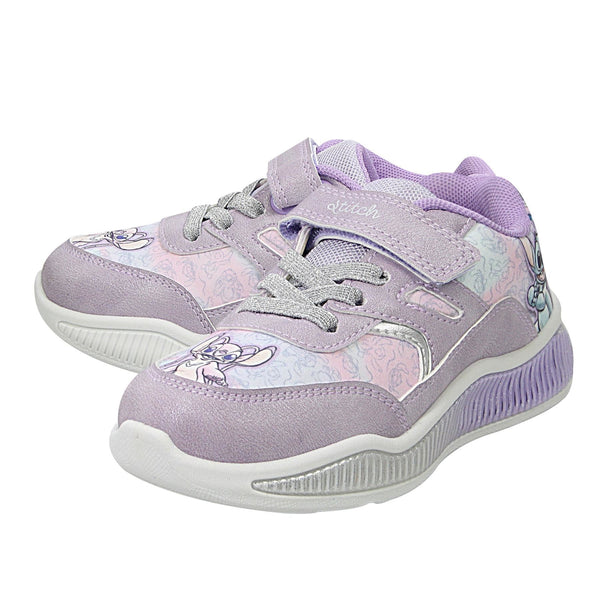 Officially Licensed Disney Stitch Girls Trainers Lilac Pastel Print Casual Shoes
