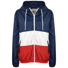 Kids Girls Boys Windbreaker Contrast Panel Jackets Hooded Raincoat Rain Mac 5-13