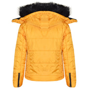 A2Z 4 Kids Quilted Coat Padded Puffer Jacket Mustard Faux Fur Collar Detachable Hood New Winter Fashion For Girls Age 3-4, 5-6, 7-8, 9-10, 11-12 & 13 Years