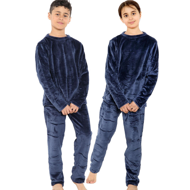 A2Z 4 Kids Childrens Warm Fleece twosie Crew Neck Pyjamas For Boys & Girls Sleepover 2 Piece Gift Set Age 5-6, 7-8, 9-10, 11-12 & 13 years