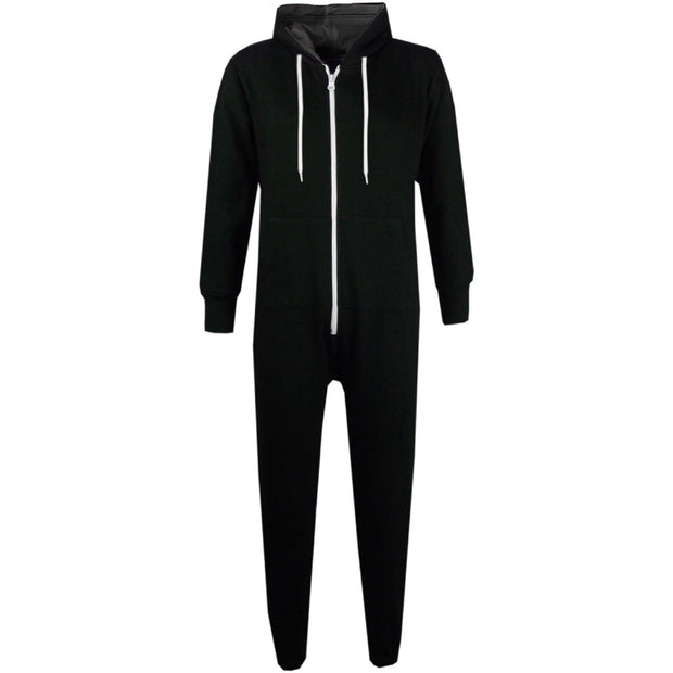 Kids Boys Girls Unisex Onesie Super Soft Fleece Hooded Zip Up Jumpsuit Loungewear Costume