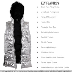 Kids Girls Oversized Gilet Long Line Hooded Quilted Jacket Long Sleeveless Coat