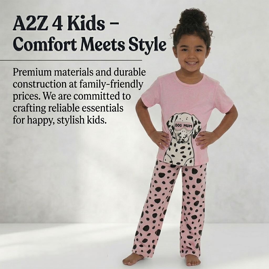 A2Z 4 Kids Girls Short Sleeve Pyjamas Set 2 Piece Comfortable Sleepwear Set