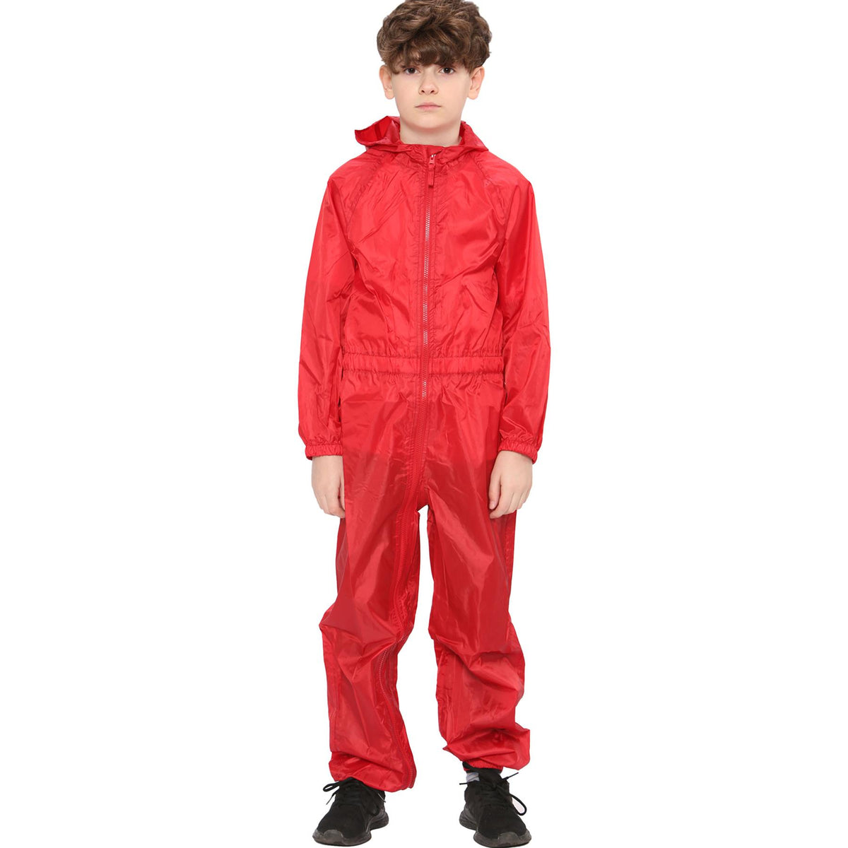 Girls Boys Raincoat Kids Puddle Suit All in One Waterproof Hooded Rainsuit