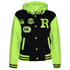 Kids Baseball Tracksuit Hooded Jacket With Joggers R Fashion FOX Varsity Style