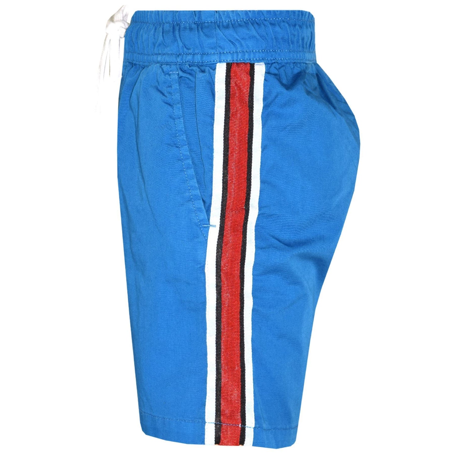 Kids Boys Girls Chino Shorts Contrast Stripes Knee Length Half Pant Age 5-13 Yr