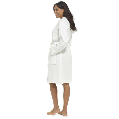 Ladies Waffle Texture Dressing Gown Soft Lightweight Robe with Belt & Pockets