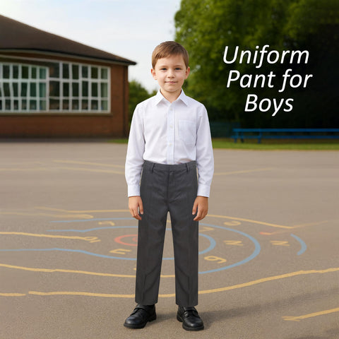 Kids Boys Teens School Uniform Pant Teflon Coated  Adjustable Reinforced Pants