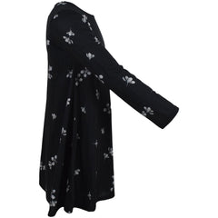 Kids Girls Swing Dress Long Sleeves Black Floral Party Fashion Summer Dresses
