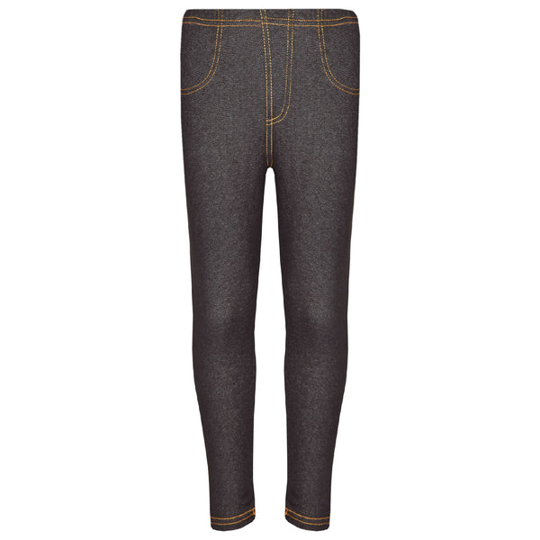 Kids Girls Stretchy Jeggings Black Denim Jeans Pants Leggings Trousers 2-13 Year