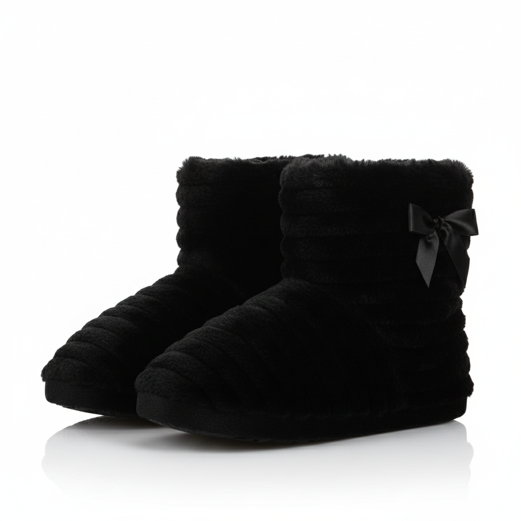 Ladies Slipper Cozy Memory Foam Bootie Novelty Warm Winter Knitted Ankle Boot