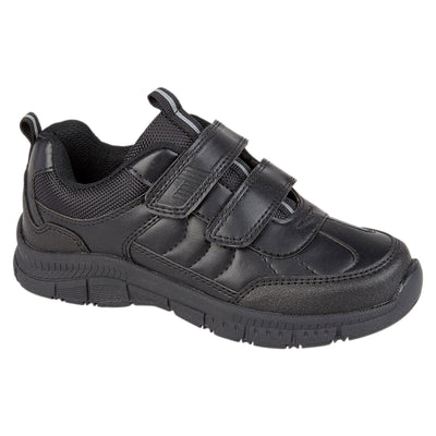 Boys School Shoes Wide Fit Walking Sneaker Kids Touch Fasten Athletic Trainers - A2Z 4 Kids