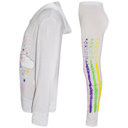 A2Z 4 Kids Girls Dabbing Unicorn Unique Tracksuit Kids Designer's Rainbow Floss Hooded White Top & Legging Lounge Wear New Age 7 8 9 10 11 12 13 Years