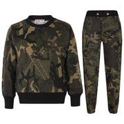 Kids Plain Tracksuit Sweatshirt Set Jumper and Bottoms PE School Girls Boys 2-13