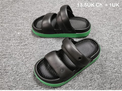 Kids Girls Sandals Flat Open Toe Summer Beach Slip-On Soft Sole Pillow Sliders