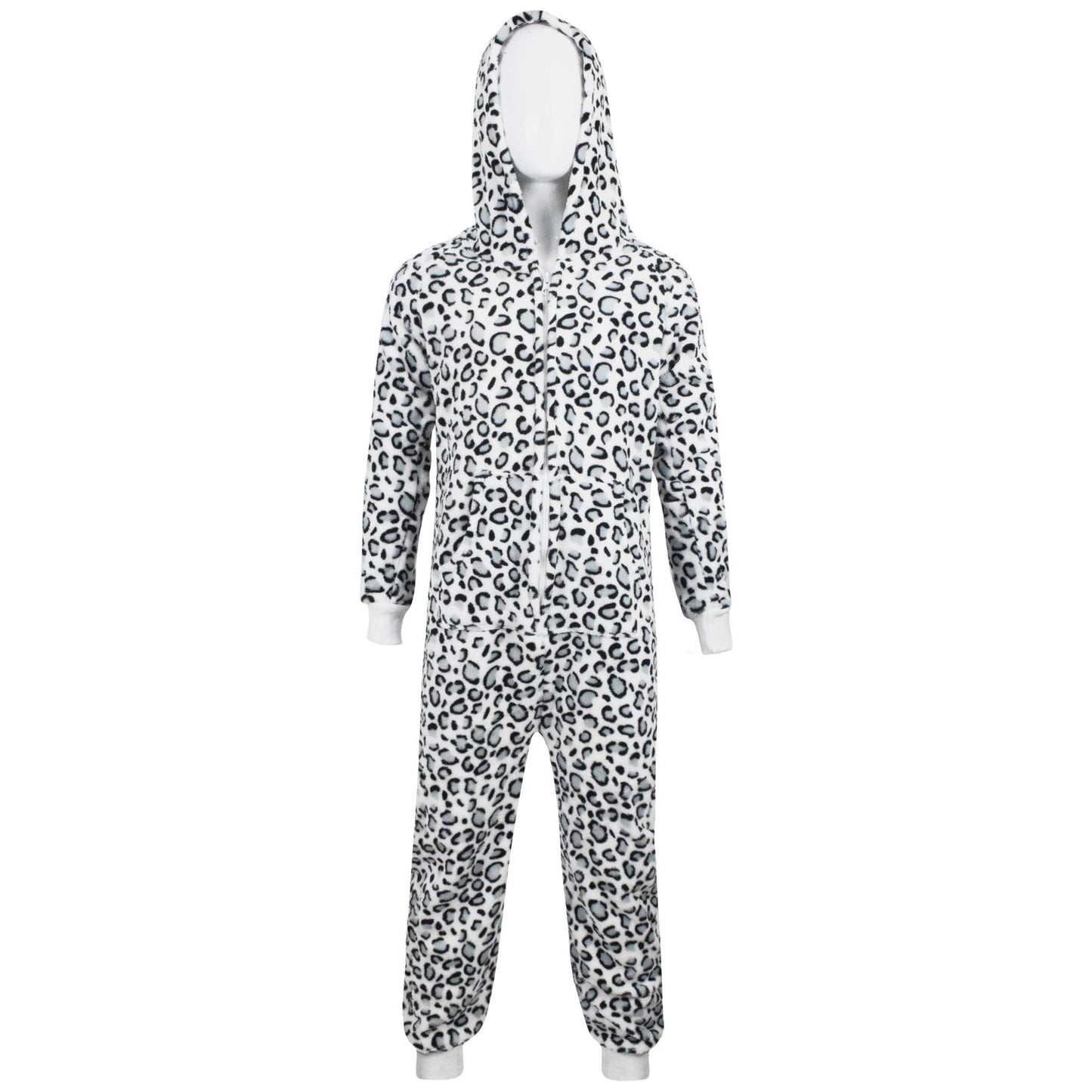 Kids Girls Boys A2Z Onesie One Piece Soft Fluffy Snow Leopard Jumpsuit 2-13 Year