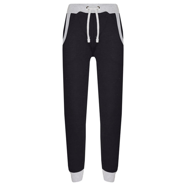 A2Z Kids Jogging Bottoms Joggers 2 Tone Cuffed Sweatpants Contrast Back To School Trousers Tracksuit Pants Age 5-13 Years