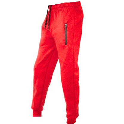 Boys Girls Fleece Trousers Bottoms With Zip Pockets Adjustable Waist Sports Wear