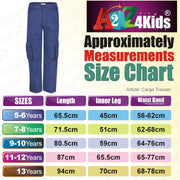 Kids Boys Youth BDU Ranger 6-Pocket Navy Blue Combat Cargo Trousers Fashion Pant 5-13